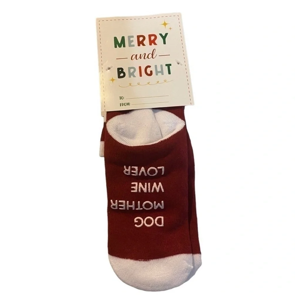 Dog Mother Wine Lover No-Slip Socks